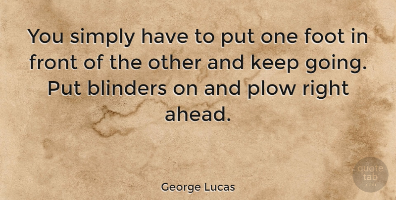 George Lucas Quote About Motivational, Feet, Never Quit: You Simply Have To Put...