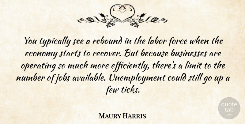 Maury Harris Quote About Businesses, Economy, Economy And Economics, Few, Force: You Typically See A Rebound...
