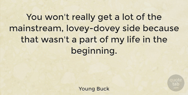 Young Buck Quote About Sides, Mainstream: You Wont Really Get A...
