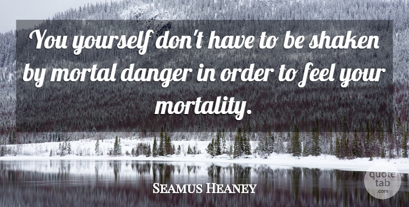 Seamus Heaney Quote About undefined: You Yourself Dont Have To...