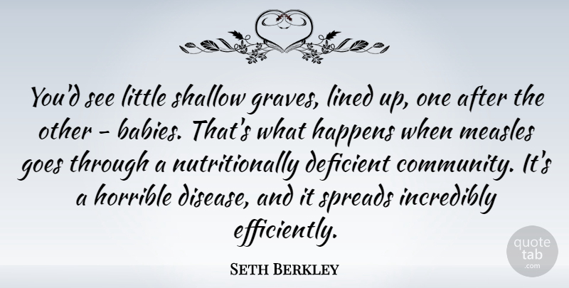 Seth Berkley Quote About Deficient, Goes, Horrible, Incredibly, Lined: Youd See Little Shallow Graves...
