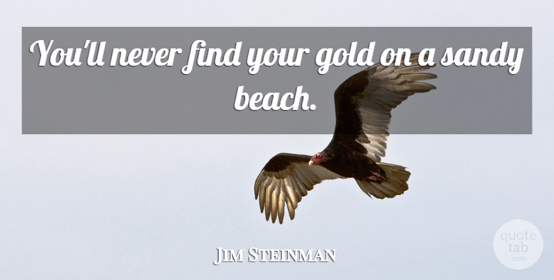 Jim Steinman Quote About Beach, Gold, Sandy: Youll Never Find Your Gold...