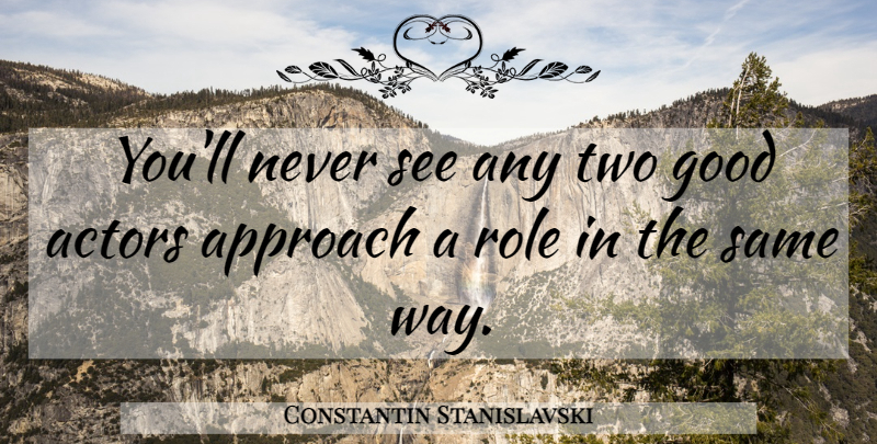 Constantin Stanislavski Quote About Two, Way, Roles: Youll Never See Any Two...