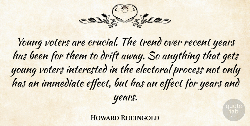 Howard Rheingold Quote About Years, Trends, Voters: Young Voters Are Crucial The...