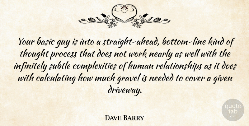 Dave Barry Quote About Basic, Cover, Given, Guy, Human: Your Basic Guy Is Into...