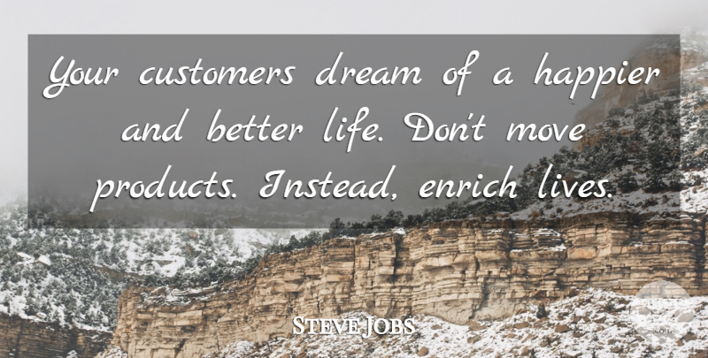 Steve Jobs Quote About Dream, Moving, Better Life: Your Customers Dream Of A...