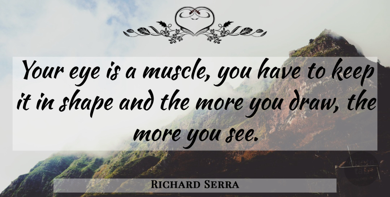 Richard Serra Quote About Eye, Shapes, Muscles: Your Eye Is A Muscle...
