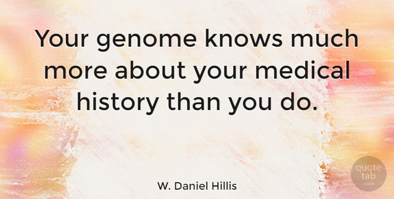 W. Daniel Hillis Quote About Genome, History, Medical: Your Genome Knows Much More...