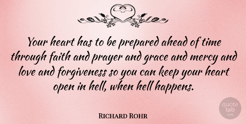 Richard Rohr Quote About Prayer, Heart, Grace And Mercy: Your Heart Has To Be...