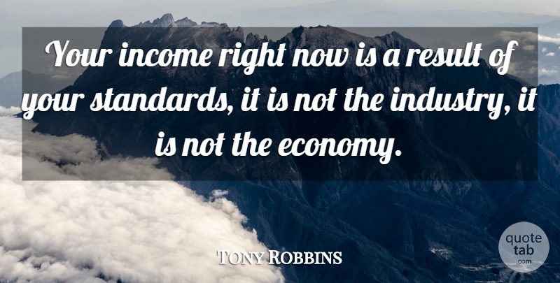 Tony Robbins Quote About Powerful, Income, Economy: Your Income Right Now Is...