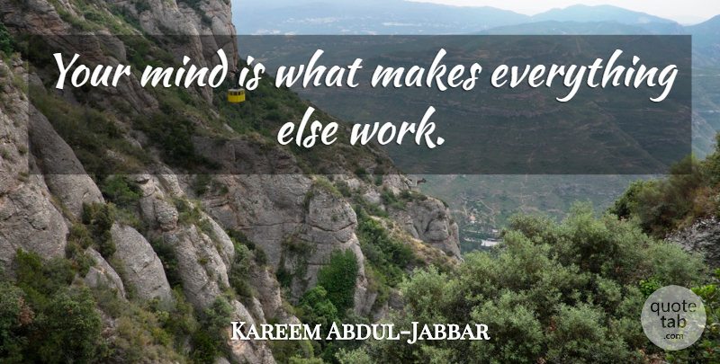 Kareem Abdul-Jabbar Quote About Basketball, Mind: Your Mind Is What Makes...