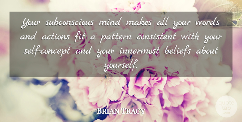 Brian Tracy Quote About Self, Mind, Patterns: Your Subconscious Mind Makes All...