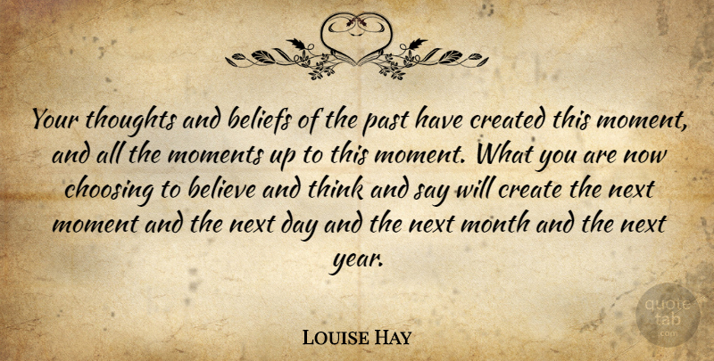 Louise Hay Quote About Believe, Past, Thinking: Your Thoughts And Beliefs Of...