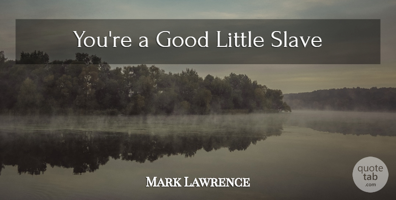 Mark Lawrence Quote About Hate, Littles, Slave: Youre A Good Little Slave...