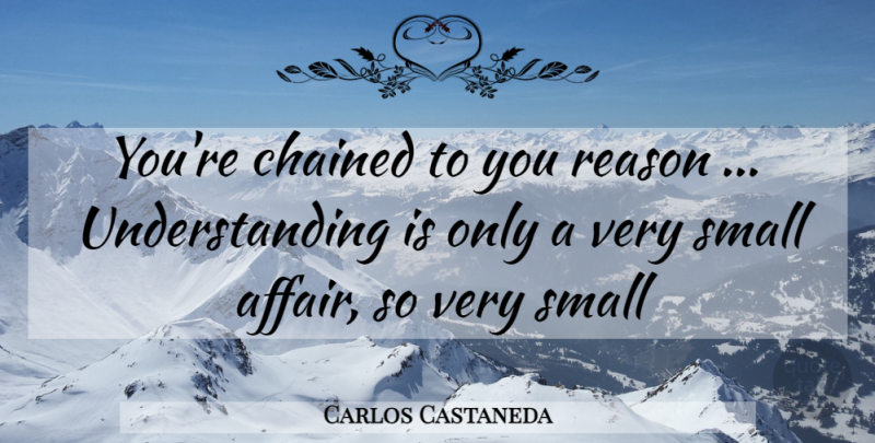 Carlos Castaneda Quote About Understanding, Affair, Reason: Youre Chained To You Reason...