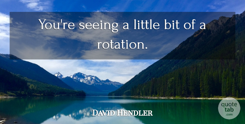 David Hendler Quote About Bit, Seeing: Youre Seeing A Little Bit...