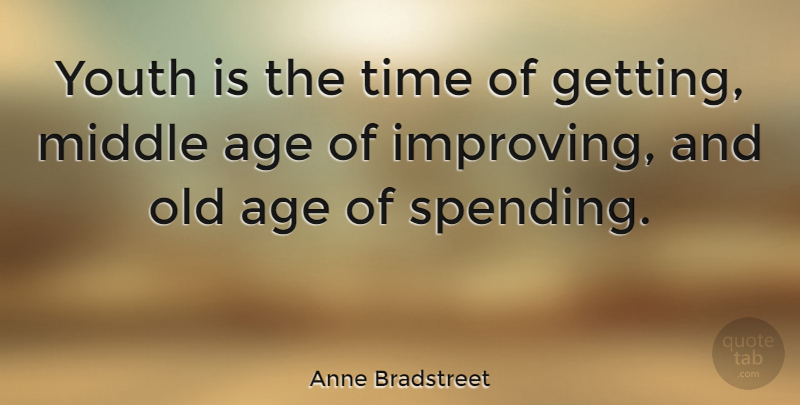 Anne Bradstreet Quote About Age, Youth, Spending: Youth Is The Time Of...