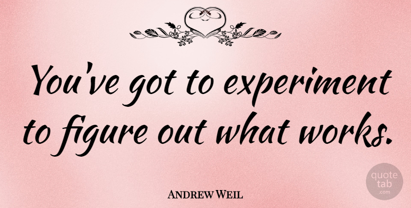 Andrew Weil Quote About Figure Skating, Figures, Experiments: Youve Got To Experiment To...