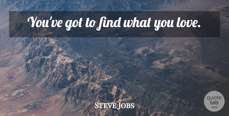 Steve Jobs Quote About Work You Love, Best Job, Stanford University: Youve Got To Find What...