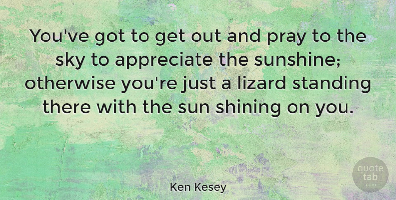 Ken Kesey Quote About Sunshine, Sky, Appreciate: Youve Got To Get Out...