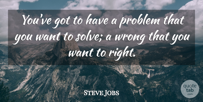 Steve Jobs Quote About Inspirational, Want, Problem: Youve Got To Have A...