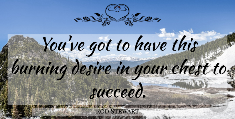 Rod Stewart Quote About Desire, Succeed, Burning: Youve Got To Have This...