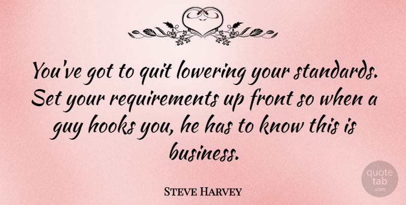 Steve Harvey Quote About Relationship, Success, Faith: Youve Got To Quit Lowering...